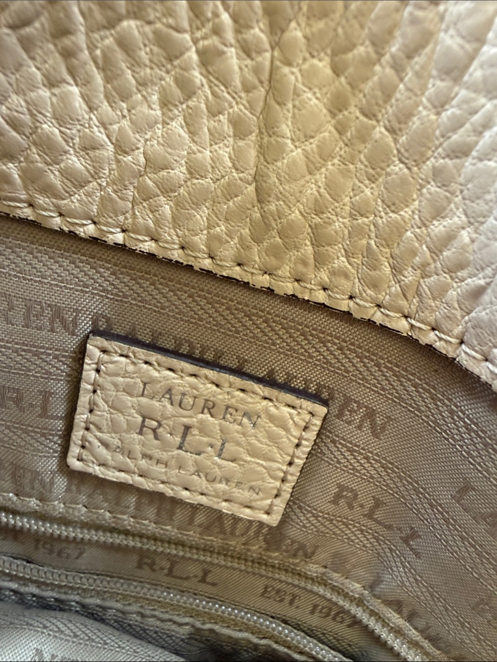 LAUREN by RALPH LAUREN ladies tan leather tote - Picture 2 of 15